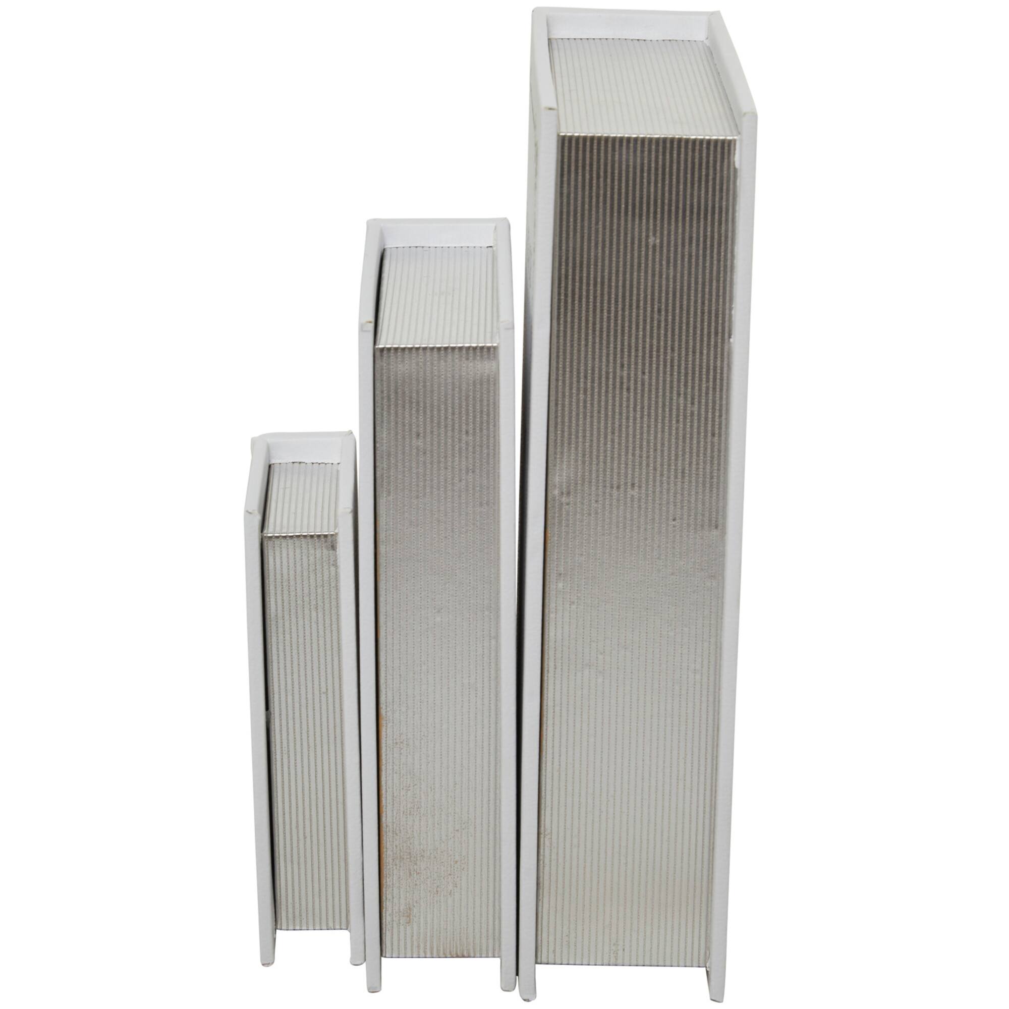 Off White Faux Leather Faux Book Box Set